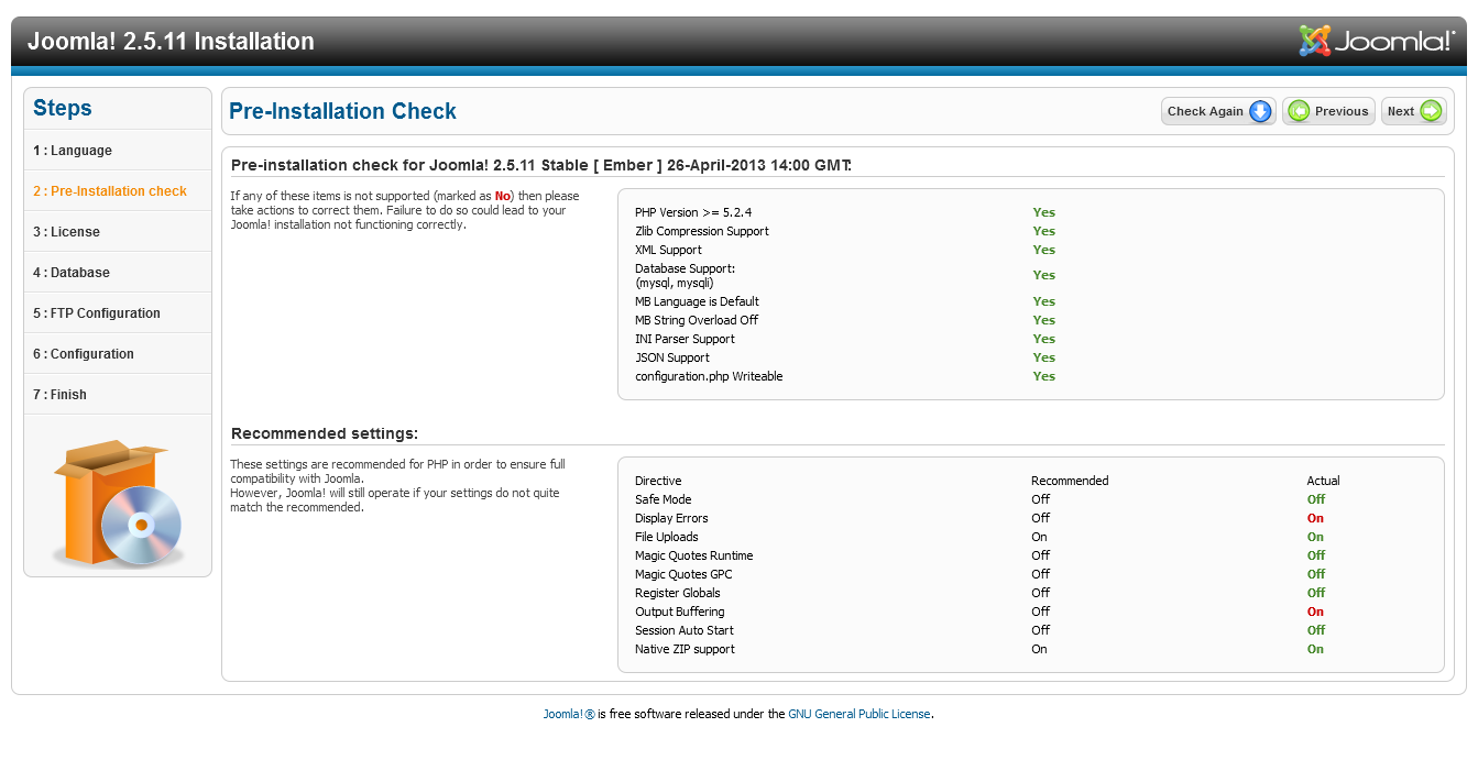 Joomla25 installation