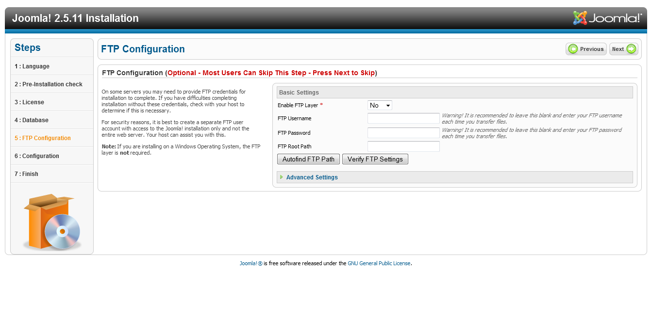 Joomla25 installation