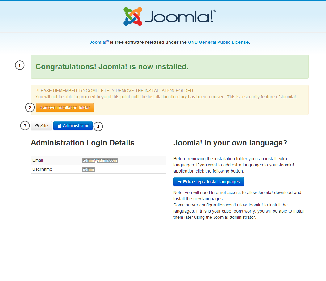 Joomla3 installation